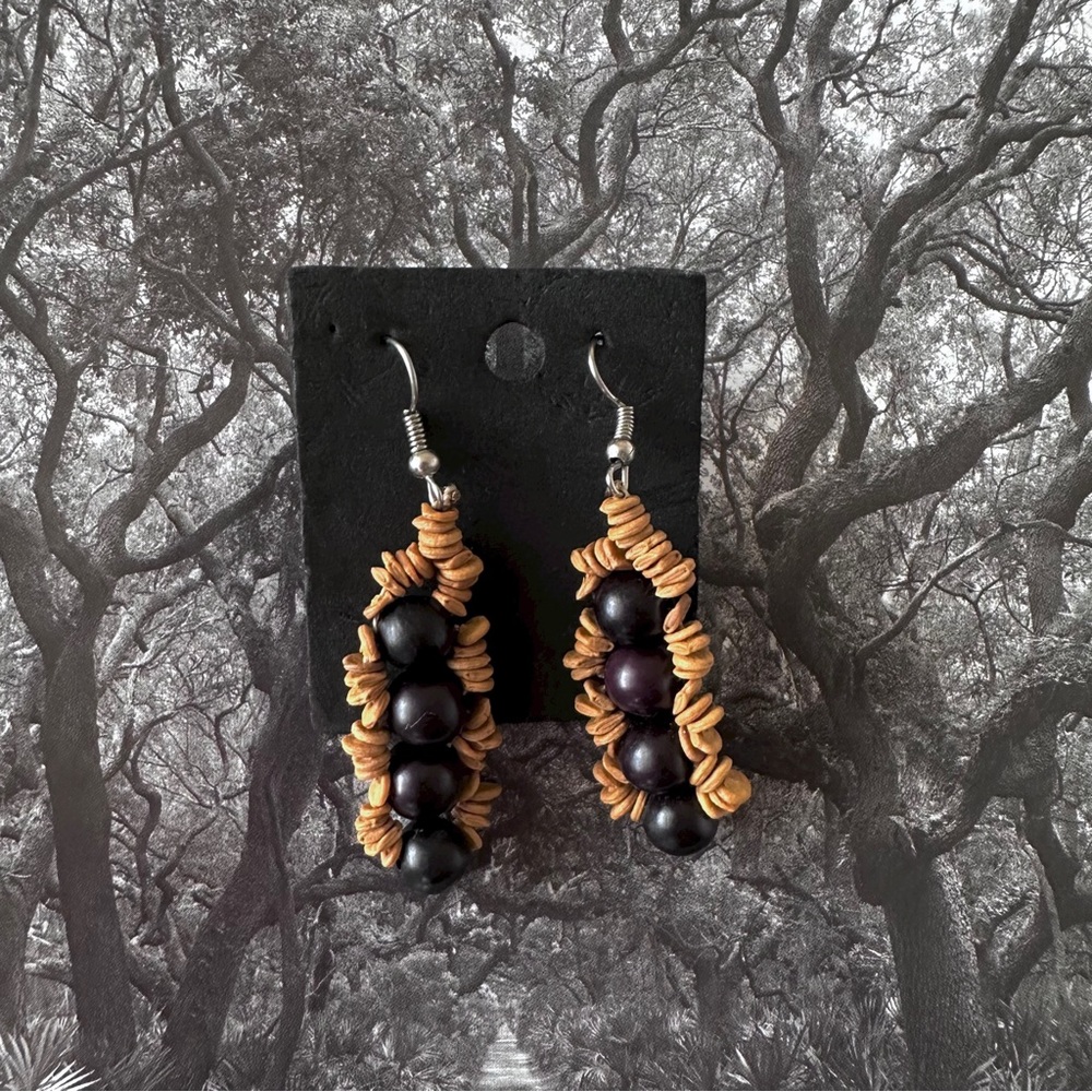 Handmade beaded hook earrings